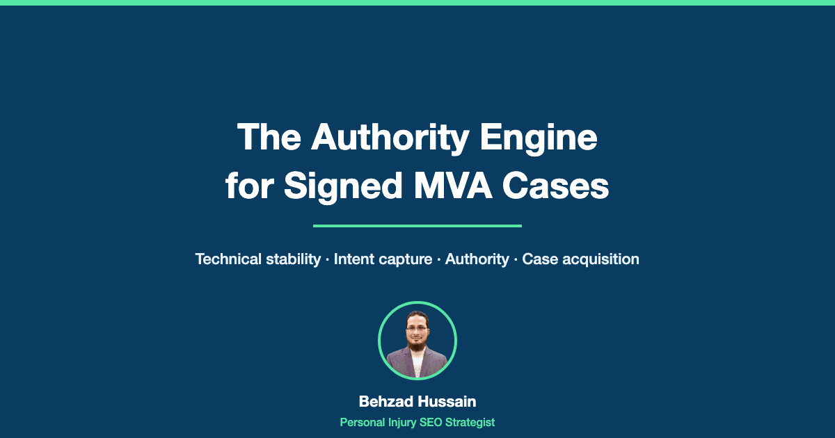 The four pillar authority engine for car accident lawyer SEO: technical stability, intent capture, authority reinforcement, and case acquisition